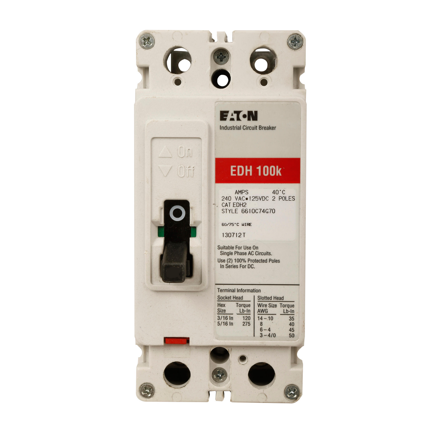 EDH2175YBP10 Cutler Hammer Molded Case Circuit Breaker Series C 175A 240V - Essential Electric Supply