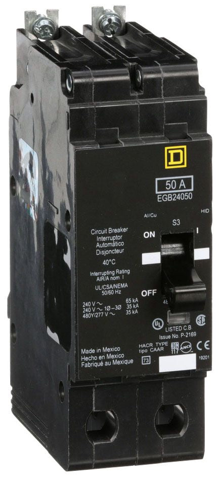 EGB24050 - Schneider Electric/ Square D Bolt-On 50 Amp 2 Pole Circuit Breaker - Essential Electric Supply