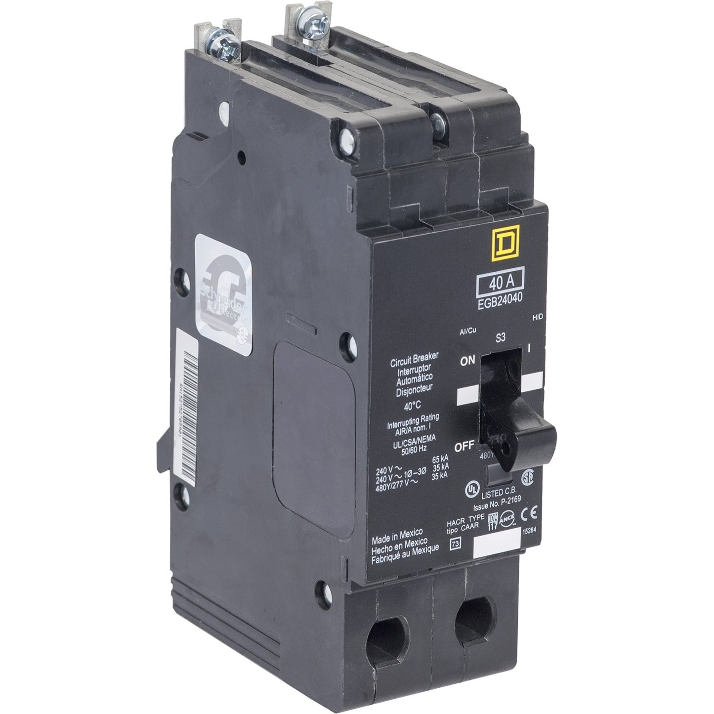 EGB24110 - Square D Bolt-On 480V 110A 2 pole circuit breaker 35kA@480V - Essential Electric Supply