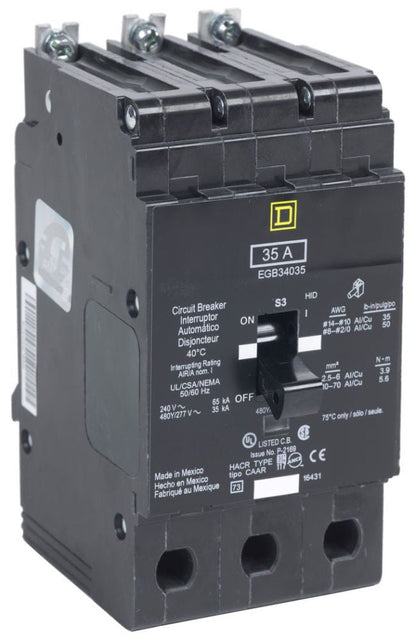 EGB34035 - Square D/ Schneider Electric Bolt-On 35 Amp 3 Pole Circuit Breaker - Essential Electric Supply
