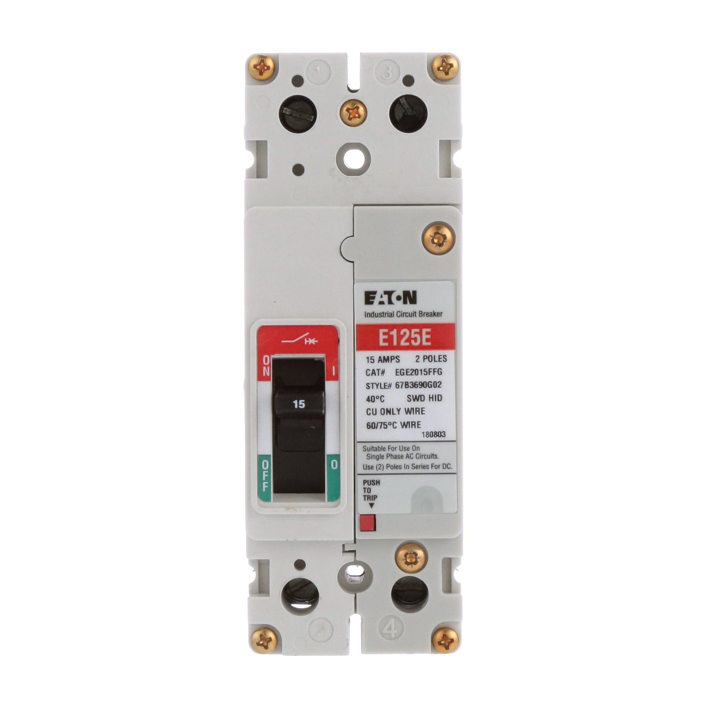 Cutler Hammer EGE2015FFG Circuit Breaker | Series G EGE 600V 15A