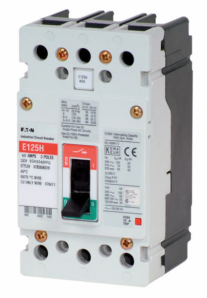 Cutler Hammer EGH3040FFG Circuit Breaker | Series G EGH 600V 40A