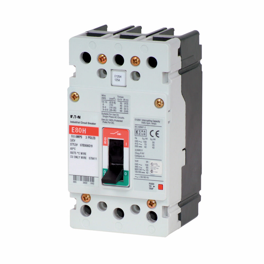 Cutler Hammer EGS3080FFB Circuit Breaker | Series G EGS 600V 80A
