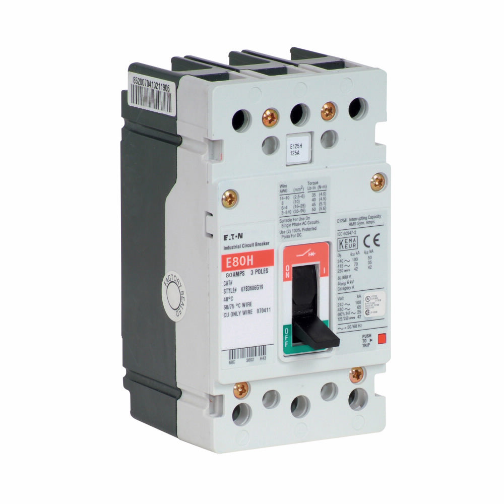Cutler Hammer EGS3080FFB Circuit Breaker | Series G EGS 600V 80A