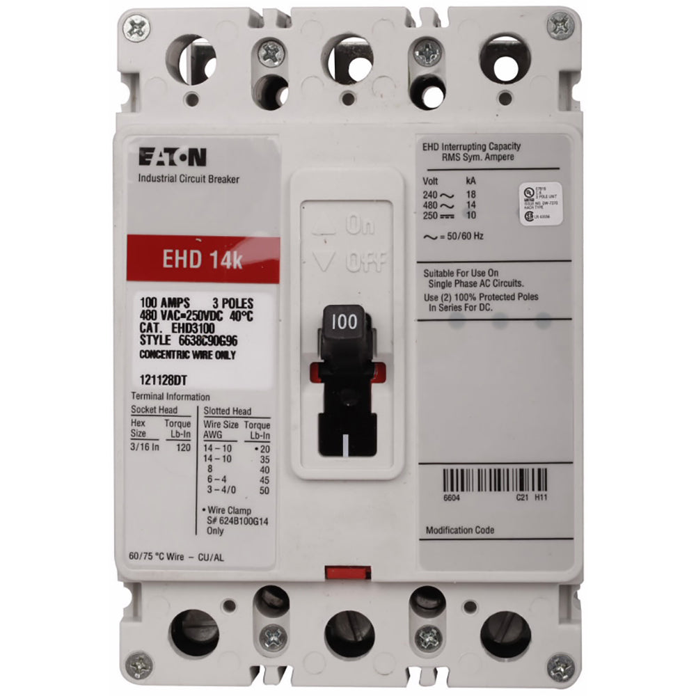 Cutler Hammer EHD3015V Circuit Breaker | Series C EHD 480V 15A