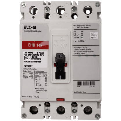 Cutler Hammer EHD3015V Circuit Breaker | Series C EHD 480V 15A