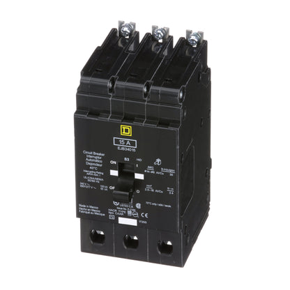 Square D EJB34015 Circuit Breaker | 480V 15A 3P 65kA@480V Bolt-On EJB Series