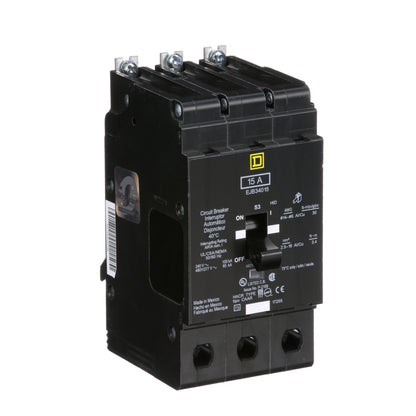 Square D EJB34015 Circuit Breaker | 480V 15A 3P 65kA@480V Bolt-On EJB Series