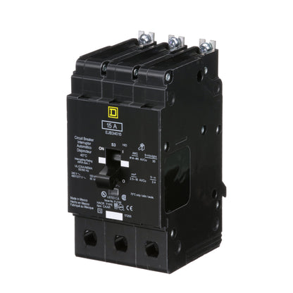 Square D EJB34015 Circuit Breaker | 480V 15A 3P 65kA@480V Bolt-On EJB Series