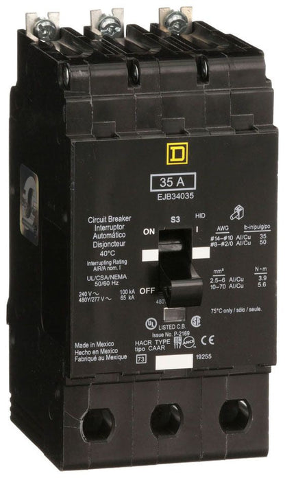 EJB34035 - Schneider Electric/ Square D Bolt-On 35 Amp 3 Pole Circuit Breaker - Essential Electric Supply