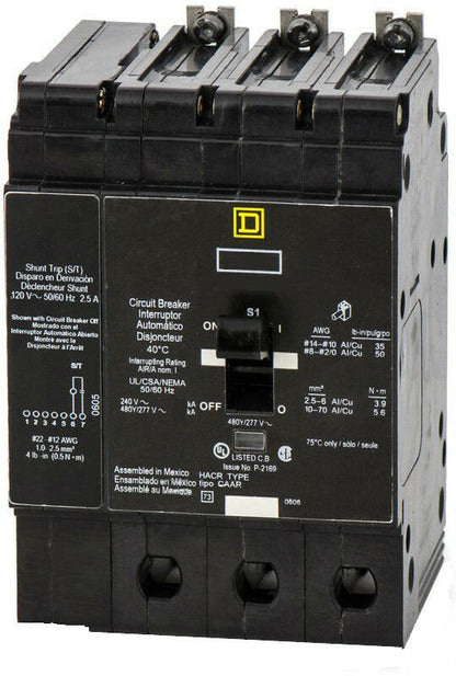 Square D EJB34110SA Circuit Breaker | 480V 110A 3P 65kA@480V Bolt-On EJB Series