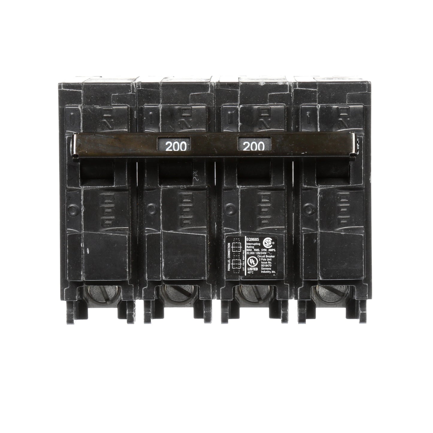 Siemens EQ9685 Molded Case Circuit Breaker | 240V 200A 2P 22kA@240V Plug-In EQ Series