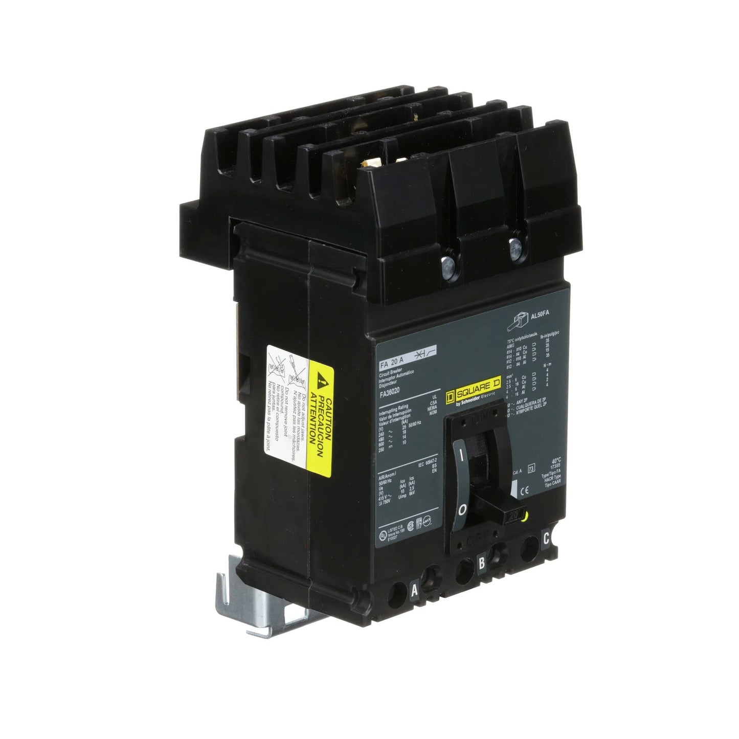Square D FA36020 Circuit Breaker | 600V 20A 3P 18kA@480V I-Line