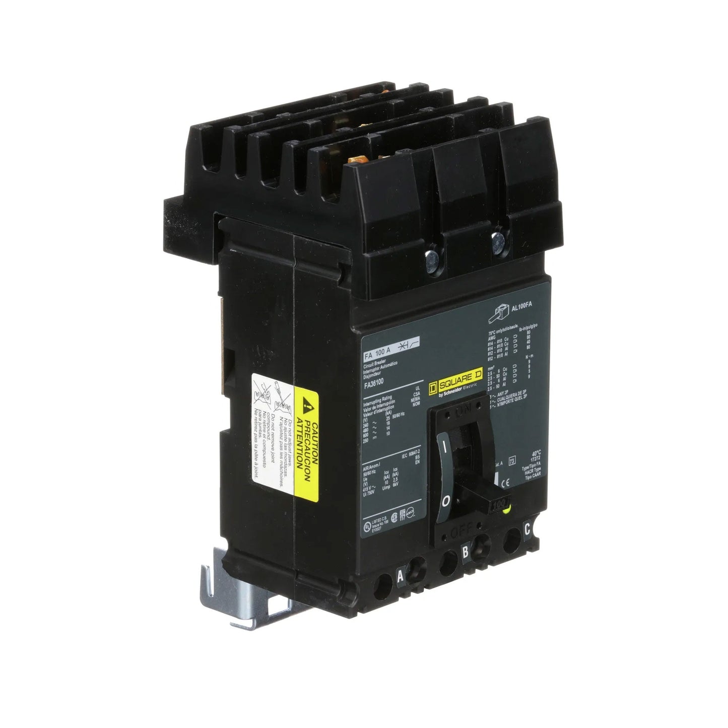 Square D FA36100 Circuit Breaker | 600V 100A 3P 18kA@480V I-Line