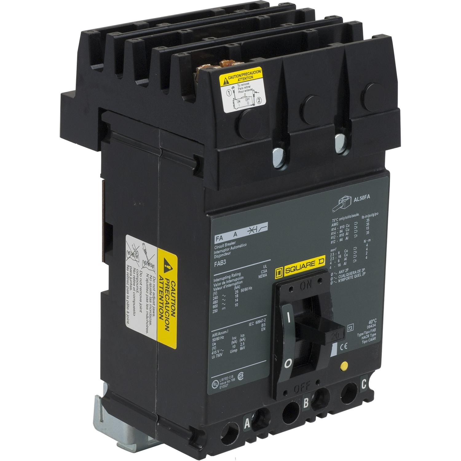 FAB34060 Square D Molded Case Circuit Breaker I-Line 60A 480V - Essential Electric Supply