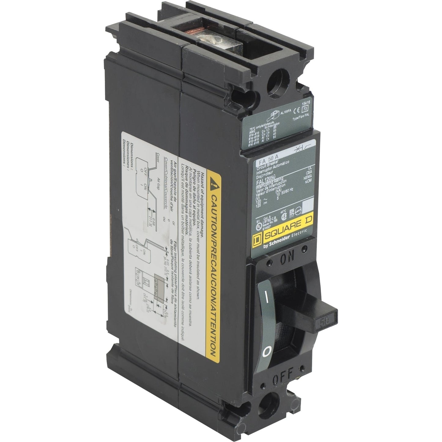 Square D FAL12015 Circuit Breaker | 120V 15A 1P 10kA@240V Feed-Thru FAL Series