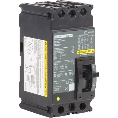 Square D FAL24070 Circuit Breaker | 480V 70A 2P 18kA@480V Feed-Thru FAL Series