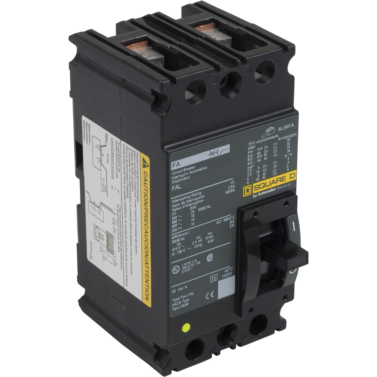 FAL26090 - Square D Feed-Thru 90 Amp 2 Pole Circuit Breaker - Essential Electric Supply