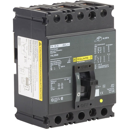 Square D FAL32020 Circuit Breaker | 240V 20A 3P 10kA@240V Feed-Thru FAL Series