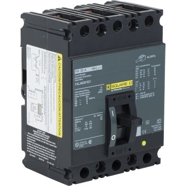FAL340301121 - Schneider Electric Feed-Thru 480V 30A 3 pole circuit breaker 18kA@480V - Essential Electric Supply