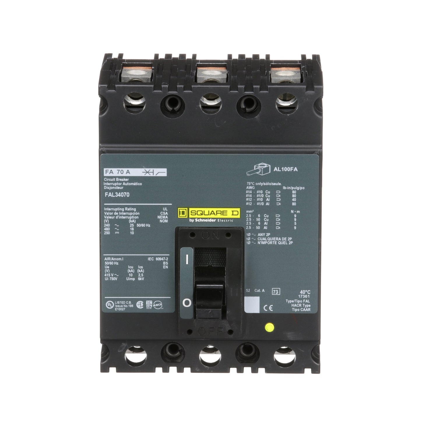 Square D FAL34070 Circuit Breaker | FAL Series FAL 480V 70A