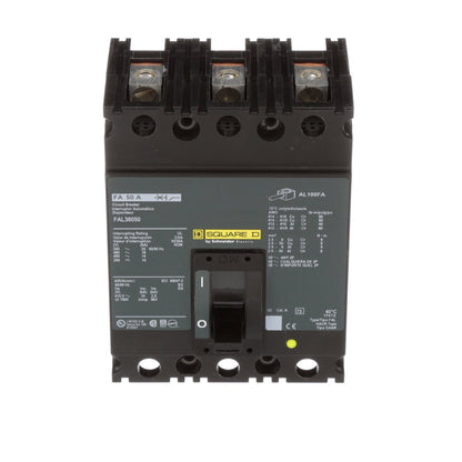 Square D FAL36050 Circuit Breaker | 600V 50A 3P 18kA@480V Feed-Thru FAL Series