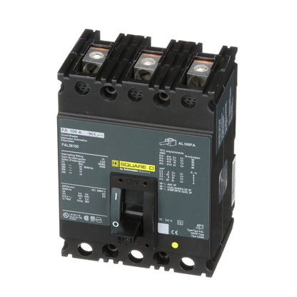 Square D FAL36100 Circuit Breaker | 600V 100A 3P 18kA@480V Feed-Thru FAL Series