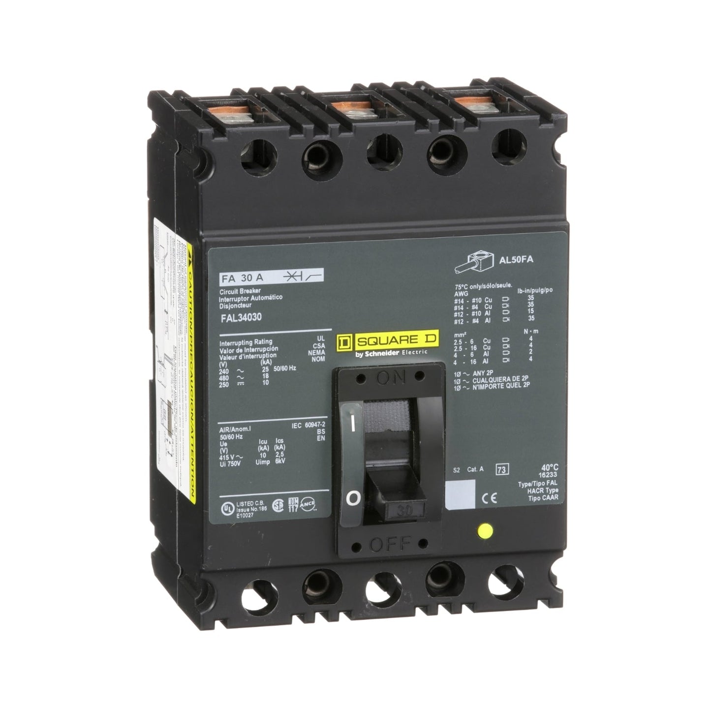 FAP36030 - Square D Bolt-On 30 Amp 3 Pole Circuit Breaker - Essential Electric Supply