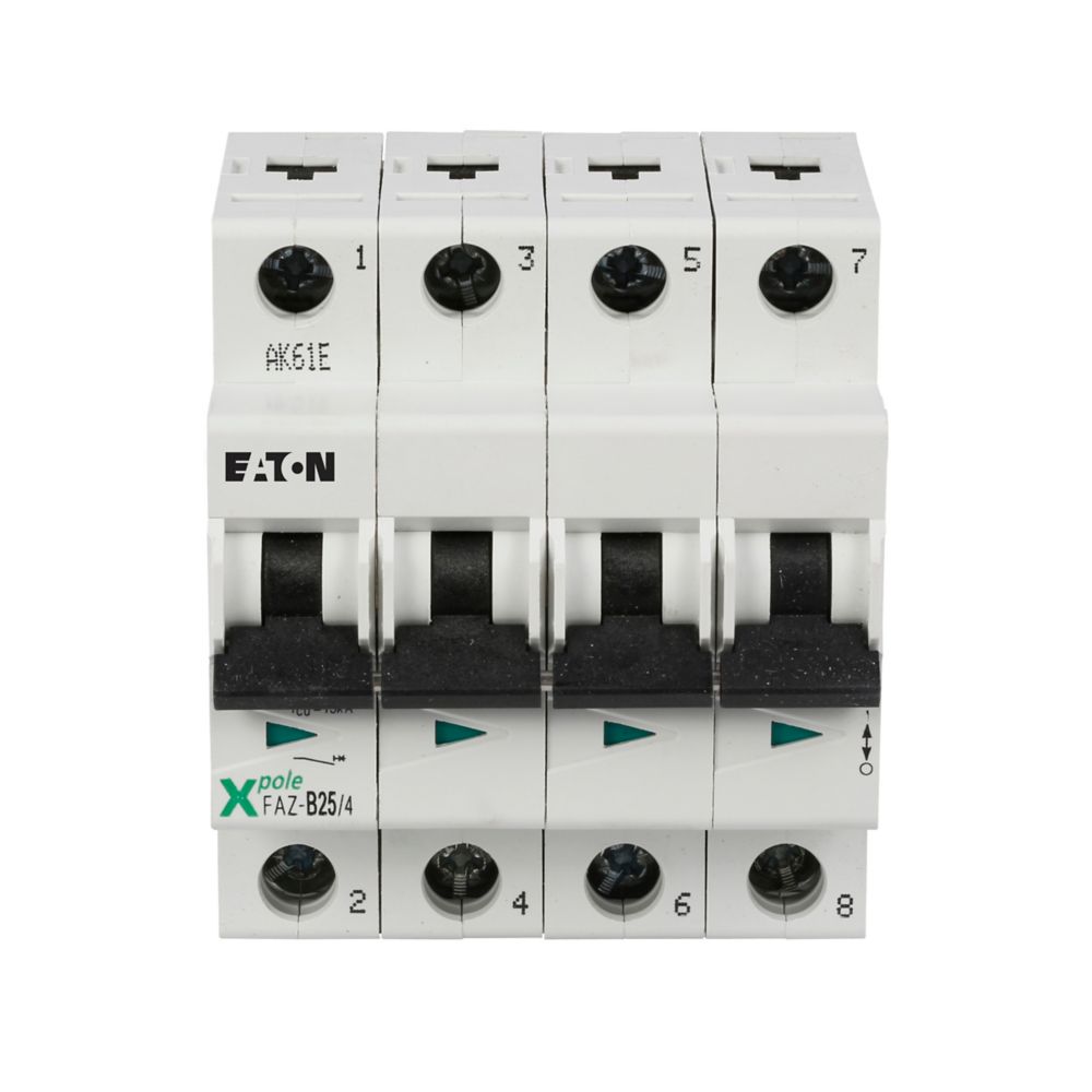 Eaton FAZ-C32/4 Circuit Breaker | 480V 32A 4P 10kA@277/480V Feed-Thru FAZ Series