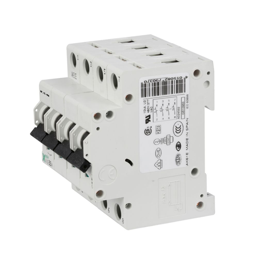 Eaton FAZ-C32/4 Circuit Breaker | 480V 32A 4P 10kA@277/480V Feed-Thru FAZ Series