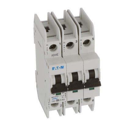 Eaton FAZ-B6/3-NA Circuit Breaker | 480V 6A 3P 10kA@277/480V Feed-Thru FAZ Series