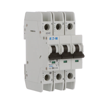 Eaton FAZ-B6/3-NA Circuit Breaker | 480V 6A 3P 10kA@277/480V Feed-Thru FAZ Series