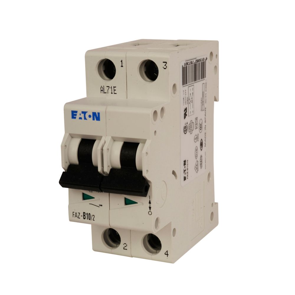 Eaton FAZ-C40/2 Circuit Breaker | 480V 40A 2P 10kA@277/480V Feed-Thru FAZ Series
