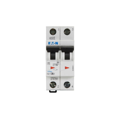 Eaton FAZ-C40/2 Circuit Breaker | 480V 40A 2P 10kA@277/480V Feed-Thru FAZ Series