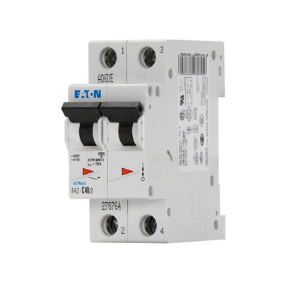 Eaton FAZ-C40/2 Circuit Breaker | 480V 40A 2P 10kA@277/480V Feed-Thru FAZ Series
