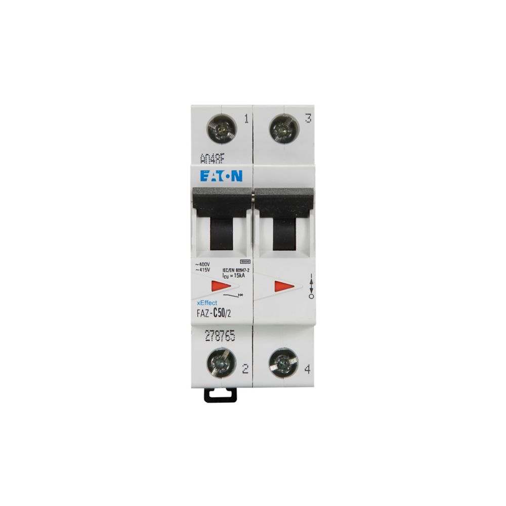 Eaton FAZ-C50/2 Circuit Breaker | FAZ Series FAZ 2V 50A