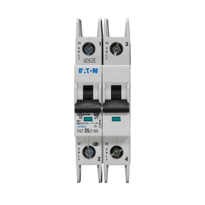 Eaton FAZ-D5/2-NA Circuit Breaker | 3V 5A 2P 10kA@277/480V Feed-Thru FAZ Series