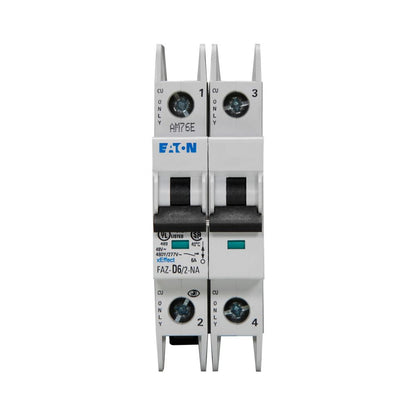 Eaton FAZ-D6/2-NA Circuit Breaker | 480V 6A 2P 10kA@277/480V Feed-Thru FAZ Series