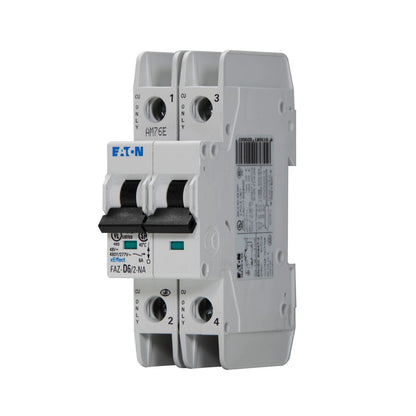 Eaton FAZ-D6/2-NA Circuit Breaker | 480V 6A 2P 10kA@277/480V Feed-Thru FAZ Series