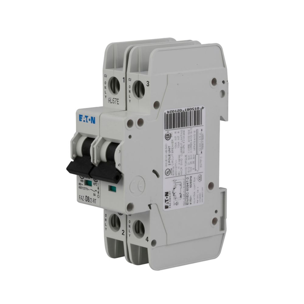 Eaton FAZ-D6/2-NA Circuit Breaker | 480V 6A 2P 10kA@277/480V Feed-Thru FAZ Series