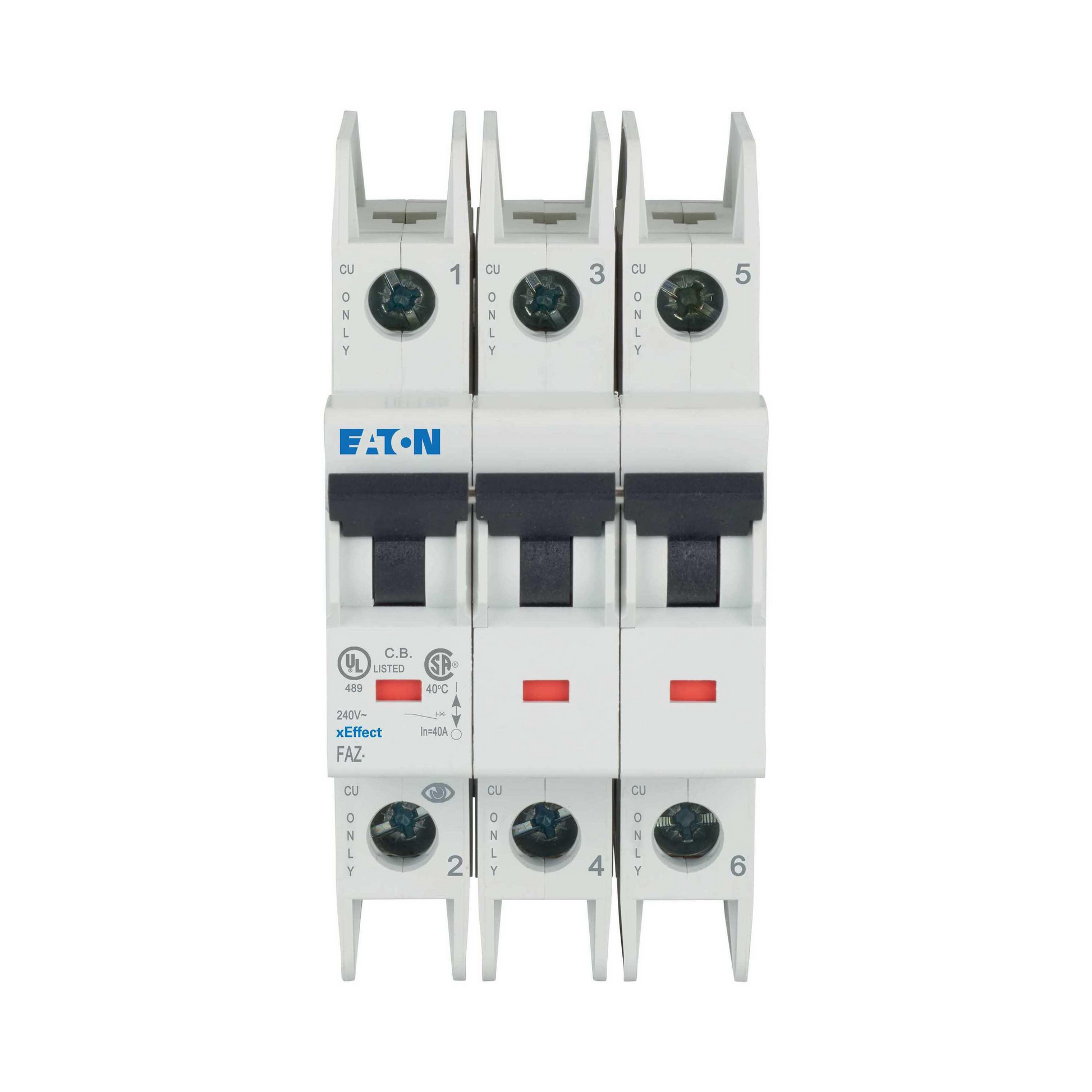 FAZ-D2/3 - Eaton Feed-Thru 2 Amp 3 Pole Circuit Breaker - Essential Electric Supply