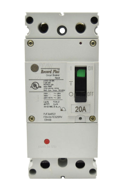 General Electric FBV26TE080R2 Circuit Breaker | 600V 80A 2P 150kA@480V Bolt-On Record Plus