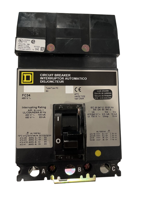 FCJ34015 Square D Molded Case Circuit Breaker FCJ Series 15A 480V - Essential Electric Supply