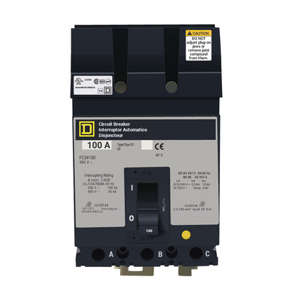Square D FC34100 Circuit Breaker | 480V 100A 3P 65kA@480V I-Line