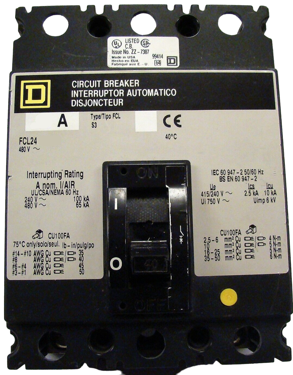 FCL24035 - Square D Feed-Thru 35 Amp 2 Pole Circuit Breaker - Essential Electric Supply