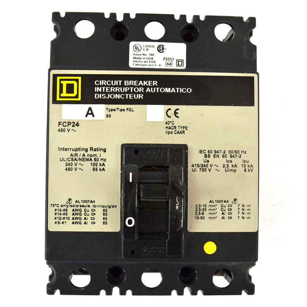 FCP24045 Square D Molded Case Circuit Breaker FCP Series 45A 480V - Essential Electric Supply