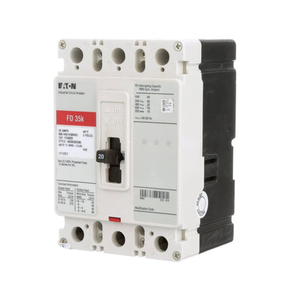 Cutler Hammer FD3020 Circuit Breaker | Series C FD 600V 20A