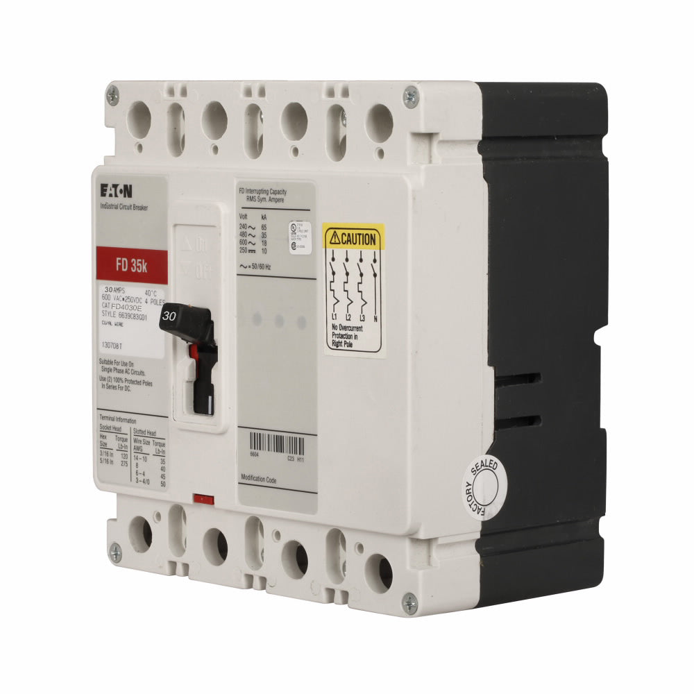 Westinghouse FD4030E Circuit Breaker | Series C FD 600V 30A