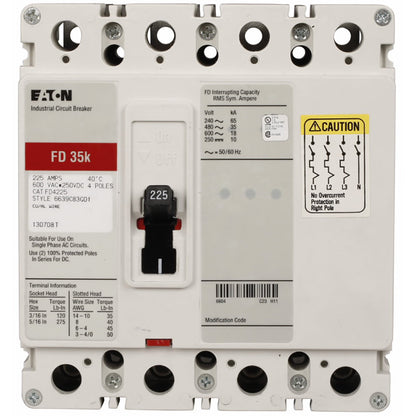 Cutler Hammer, Eaton, Westinghouse FD4110 Circuit Breaker | Series C FD 600V 110A