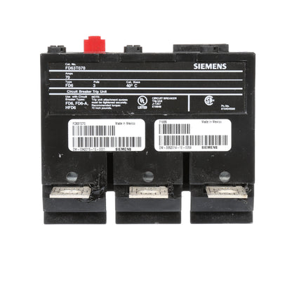 Siemens FD63T070 Circuit Breaker | Sentron Series FD 600V 70A
